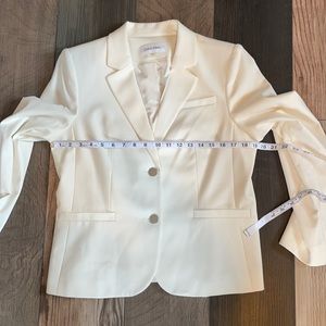 Calvin Klein women off white two button blazer